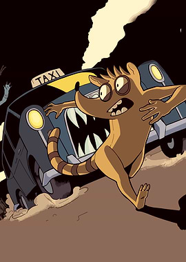 Rigby Runs from Taxi