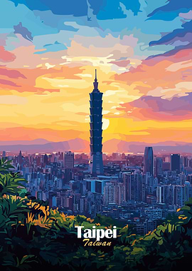 Taipei Skyline Sunset