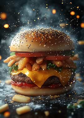 Juicy Cheeseburger with Fries