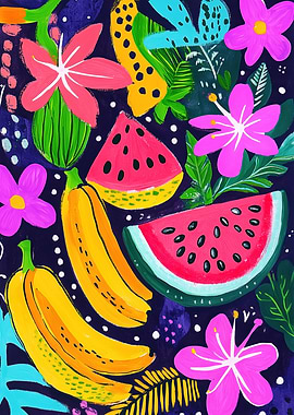 Tropical Fruit Painting