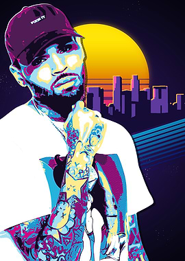Chris Brown Retro Art