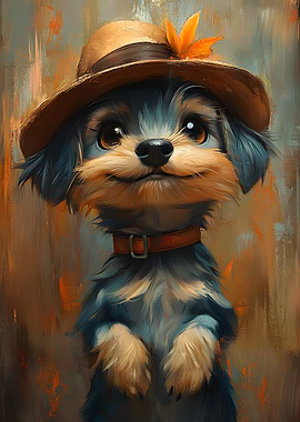 Cute Malteser Dog in Hat