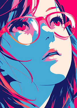 Anime Girl with Glasses
