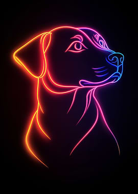 Neon Dog Portrait