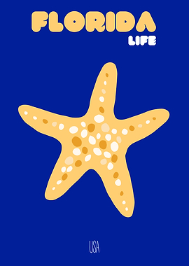 Florida Life Starfish Poster