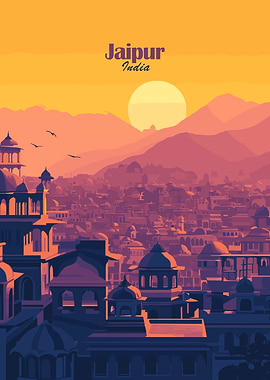 Jaipur Cityscape Sunset