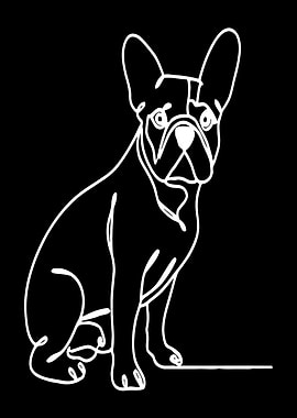 French Bulldog Line Art