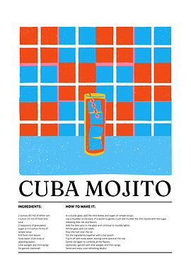 Cuba Mojito Recipe Poster