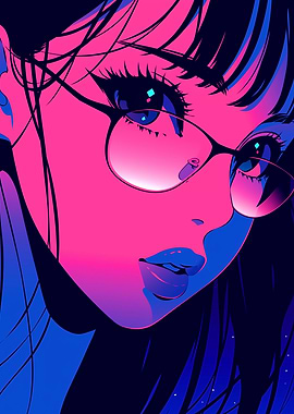 Anime Girl with Glasses