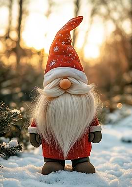 Christmas Gnome in Winter
