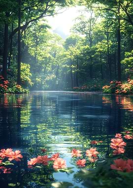 Serene Forest River