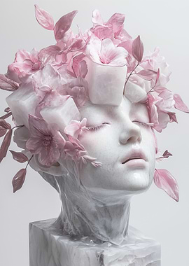 Floral Marble Bust