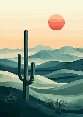 Desert Sunset Landscape