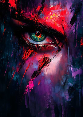 Green Eye with Red Streaks