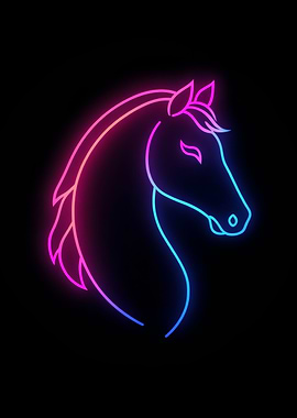 Neon Horse Outline