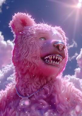 Pink Bear with Diamond Grillz