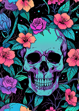 Floral Skull Art