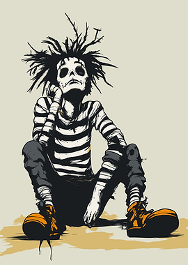 Skeleton Mime in Thoughts