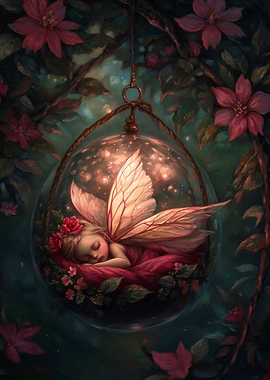 Sleeping Fairy in a Magical Glass Orb