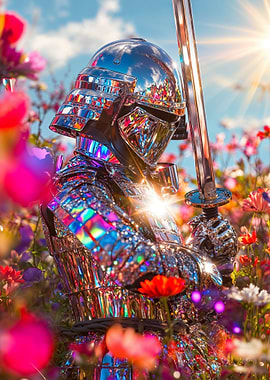 Samurai in a Flower Field