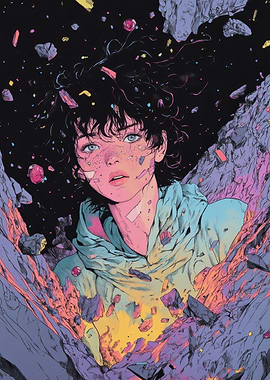 Woman in Space Debris