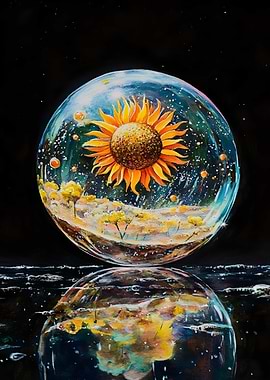 A floating glass orb contains Art