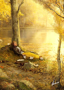 Reading Under a Golden Sun