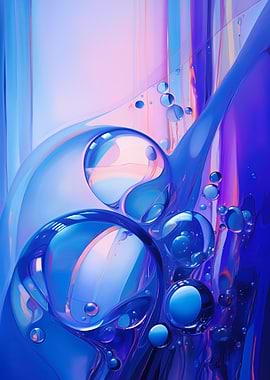 Abstract Blue Bubbles