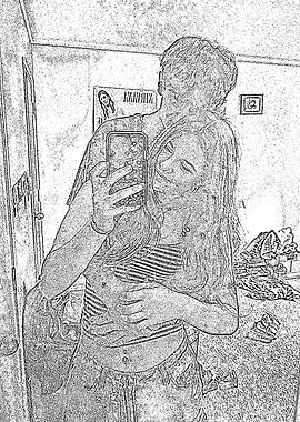 Couple Selfie Sketch