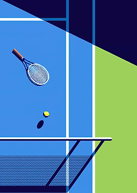 Tennis Court Minimalist Art