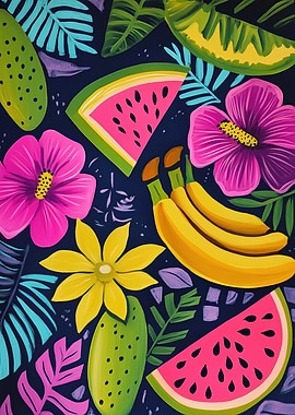 Tropical Fruit Painting