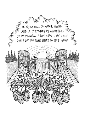 Summer Sunset with Strawberries