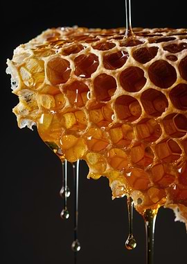Honeycomb Dripping Honey