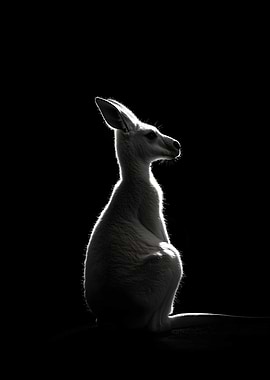 Animal White Kangaroo Art