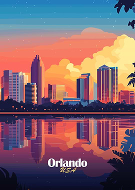 Orlando Skyline Sunset