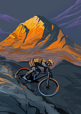 Mountain Biking Illustration