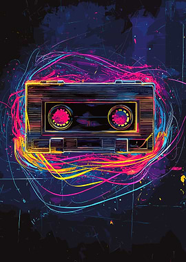 Retro Cassette Tape Art