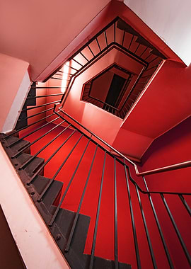 Red Spiral Staircase