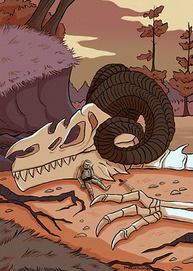 Knight and Dragon Skeleton