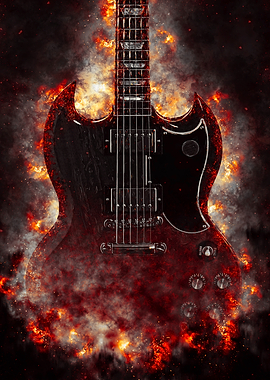 Electric Guitar in Flames