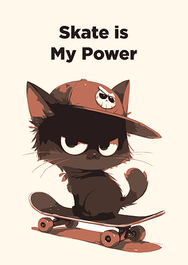 Skateboarding Cat