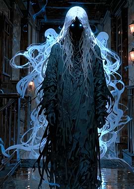 Ghostly Figure in Hallway