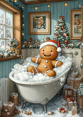 Gingerbread Man Christmas Bath