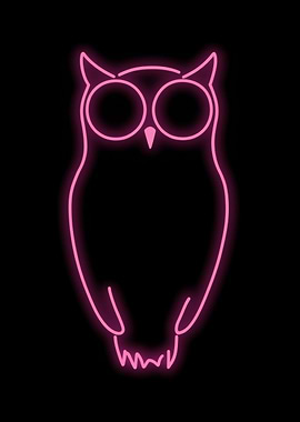 Pink Neon Owl