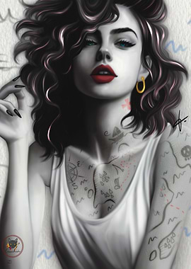 Dhana Woman with Map Tattoo