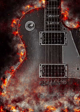 Electric Guitar in Flames