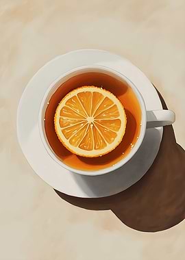 A cup of tea with the sun floating