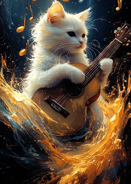 Cat Playing Guitar