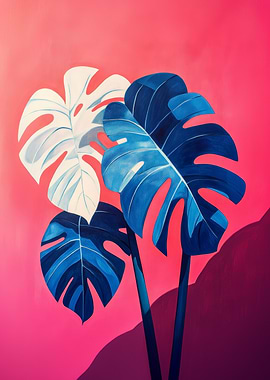 Tropical Monstera Leaf Painting | Monstera Wall Decor