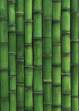 Green Bamboo Wall